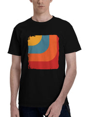 Abstract-Imperfection 180G 100% Cotton Printed Round Neck Short-Sleeve T-Shirt, Christmas Gifts for Men Dad Husband Grandpa, S-XXXL, Black