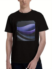Abstract-Metamorphosis 180G 100% Cotton Printed Round Neck Short-Sleeve T-Shirt, Christmas Gifts for Men Dad Husband Grandpa, S-XXXL, Black