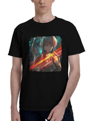 Battlefield-2042 X Anime 180G 100% Cotton Printed Round Neck Short-Sleeve T-Shirt, Christmas Gifts for Men Dad Husband Grandpa, S-XXXL, Black