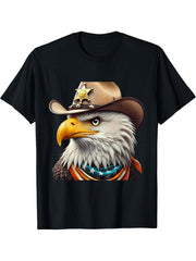 American Flag Bald Eagle Shirt Patriotic USA Majestic Eagle T-Shirt 180G 100% Cotton Printed Round Neck Short-Sleeve T-Shirt, Gifts for Men Dad Husband Grandpa, S-XXXL, Black