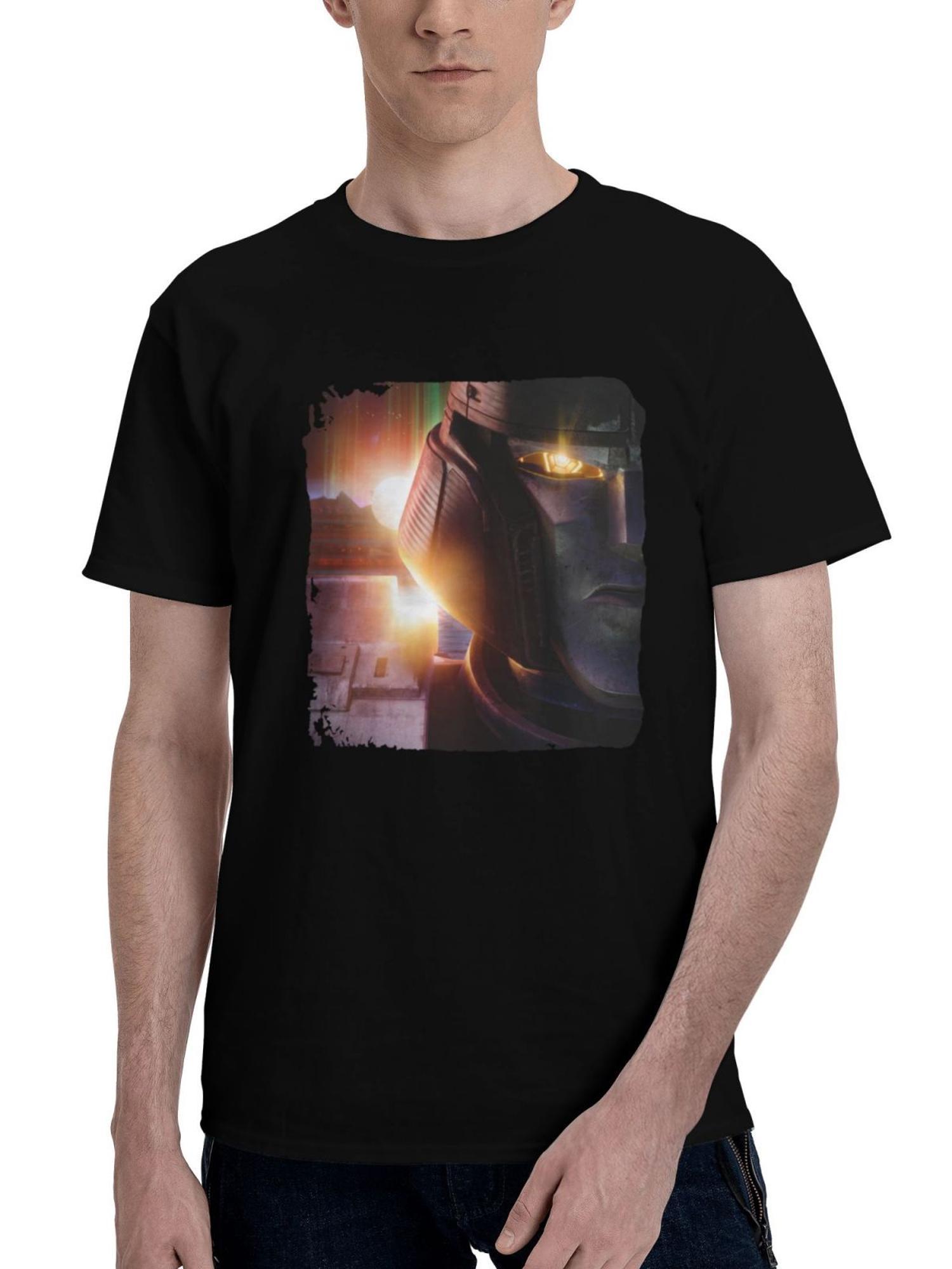 Brian-Tyree Henry As D 16 In Transformers One 2024 Movie 180G 100% Cotton Printed Round Neck Short-Sleeve T-Shirt, Christmas Gifts for Men Dad Husband Grandpa, S-XXXL, Black