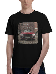 Bentley-Flying Spur Front View 180G 100% Cotton Printed Round Neck Short-Sleeve T-Shirt, Christmas Gifts for Men Dad Husband Grandpa, S-XXXL, Black