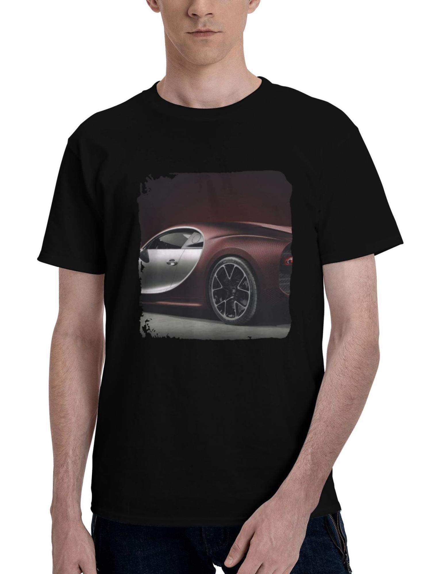Bugatti-Chiron Matte Carbon Ob 180G 100% Cotton Printed Round Neck Short-Sleeve T-Shirt, Christmas Gifts for Men Dad Husband Grandpa, S-XXXL, Black