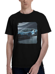 Bugatti-Tourbillon Side View 180G 100% Cotton Printed Round Neck Short-Sleeve T-Shirt, Christmas Gifts for Men Dad Husband Grandpa, S-XXXL, Black