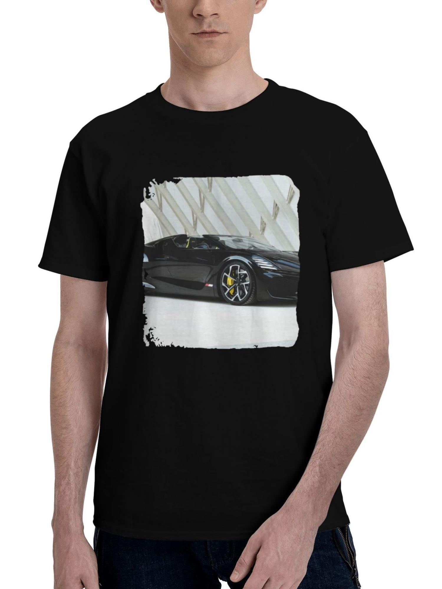 Bugatti-W16 Mistral Black 2024 180G 100% Cotton Printed Round Neck Short-Sleeve T-Shirt, Christmas Gifts for Men Dad Husband Grandpa, S-XXXL, Black