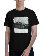 Bugatti-W16 Mistral Black 2024 180G 100% Cotton Printed Round Neck Short-Sleeve T-Shirt, Christmas Gifts for Men Dad Husband Grandpa, S-XXXL, Black