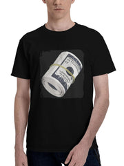 Bills- 180G 100% Cotton Printed Round Neck Short-Sleeve T-Shirt, Christmas Gifts for Men Dad Husband Grandpa, S-XXXL, Black