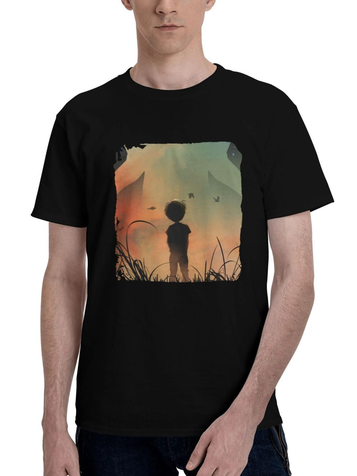 Acceptance- 180G 100% Cotton Printed Round Neck Short-Sleeve T-Shirt, Christmas Gifts for Men Dad Husband Grandpa, S-XXXL, Black