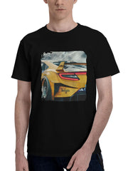 Acura-Nsx Lb Works 180G 100% Cotton Printed Round Neck Short-Sleeve T-Shirt, Christmas Gifts for Men Dad Husband Grandpa, S-XXXL, Black
