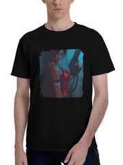 Ada-Wong Resident Evil Series 180G 100% Cotton Printed Round Neck Short-Sleeve T-Shirt, Christmas Gifts for Men Dad Husband Grandpa, S-XXXL, Black