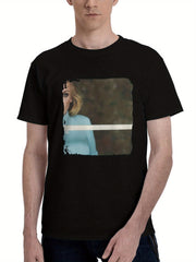 Adele-2023 180G 100% Cotton Printed Round Neck Short-Sleeve T-Shirt, Christmas Gifts for Men Dad Husband Grandpa, S-XXXL, Black