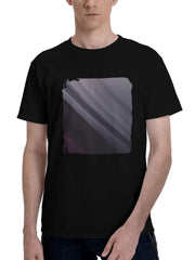 Aesthetic-Alloy Lines Abstract 180G 100% Cotton Printed Round Neck Short-Sleeve T-Shirt, Christmas Gifts for Men Dad Husband Grandpa, S-XXXL, Black