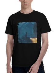Aftermath- 180G 100% Cotton Printed Round Neck Short-Sleeve T-Shirt, Christmas Gifts for Men Dad Husband Grandpa, S-XXXL, Black
