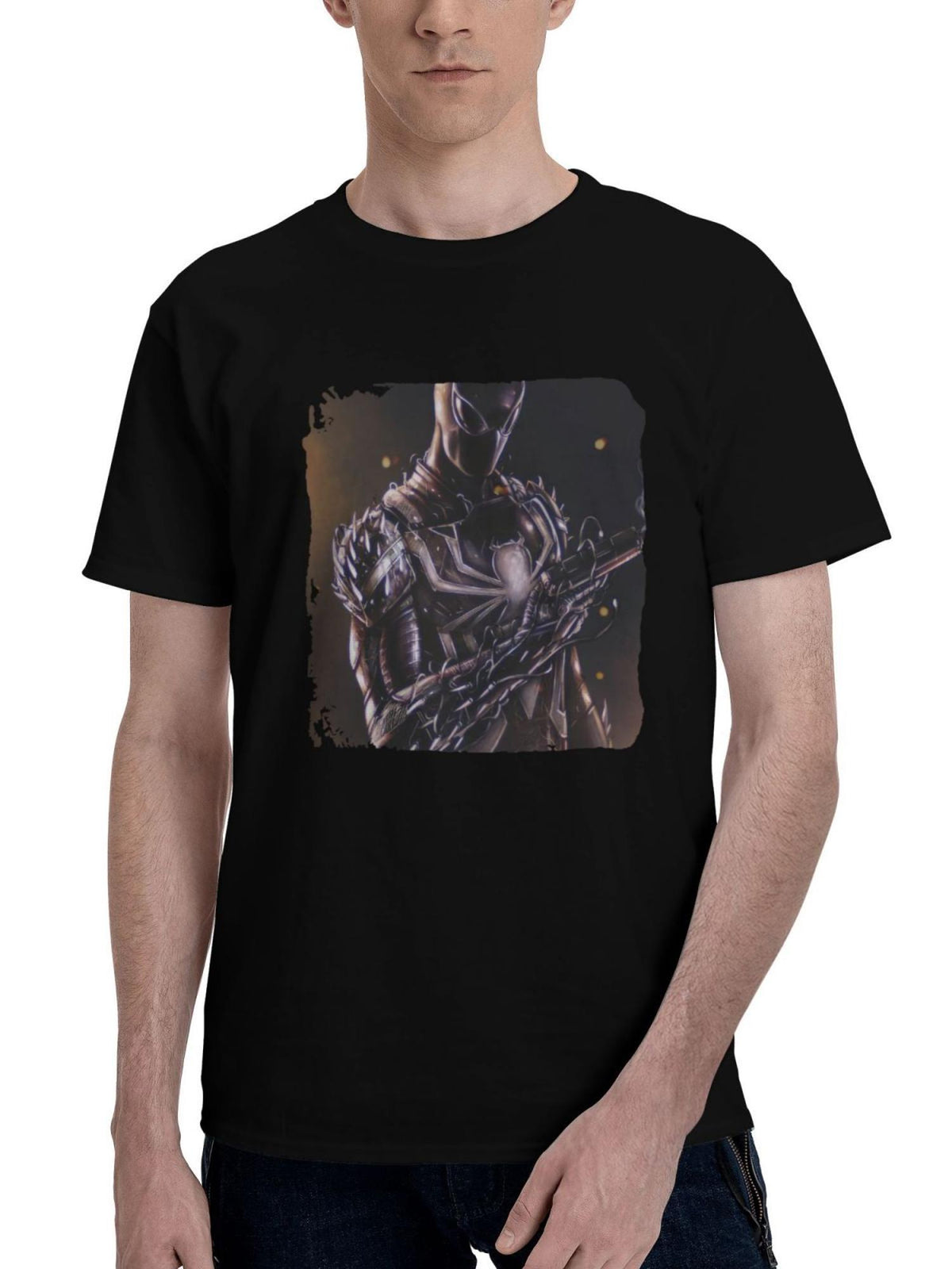 Agent-Venom 180G 100% Cotton Printed Round Neck Short-Sleeve T-Shirt, Christmas Gifts for Men Dad Husband Grandpa, S-XXXL, Black