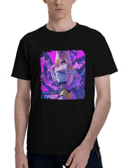 Ahri-Kda Girl Cosplay 180G 100% Cotton Printed Round Neck Short-Sleeve T-Shirt, Christmas Gifts for Men Dad Husband Grandpa, S-XXXL, Black
