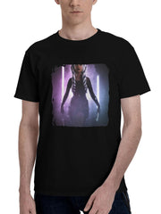 Ahsoka-Tano Cosplay Pm 180G 100% Cotton Printed Round Neck Short-Sleeve T-Shirt, Christmas Gifts for Men Dad Husband Grandpa, S-XXXL, Black