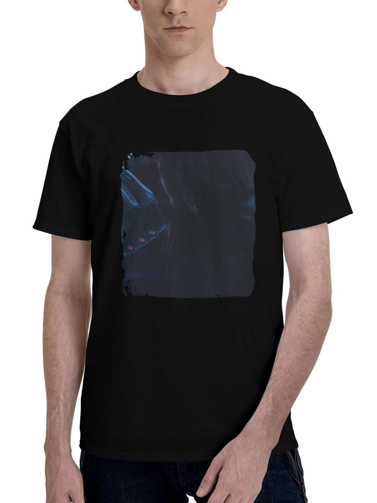 Ahsoka-Vs Anakin Skywalker 180G 100% Cotton Printed Round Neck Short-Sleeve T-Shirt, Christmas Gifts for Men Dad Husband Grandpa, S-XXXL, Black