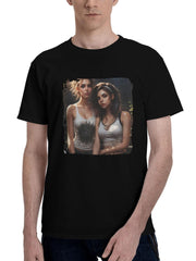 Ai-Girls 180G 100% Cotton Printed Round Neck Short-Sleeve T-Shirt, Christmas Gifts for Men Dad Husband Grandpa, S-XXXL, Black