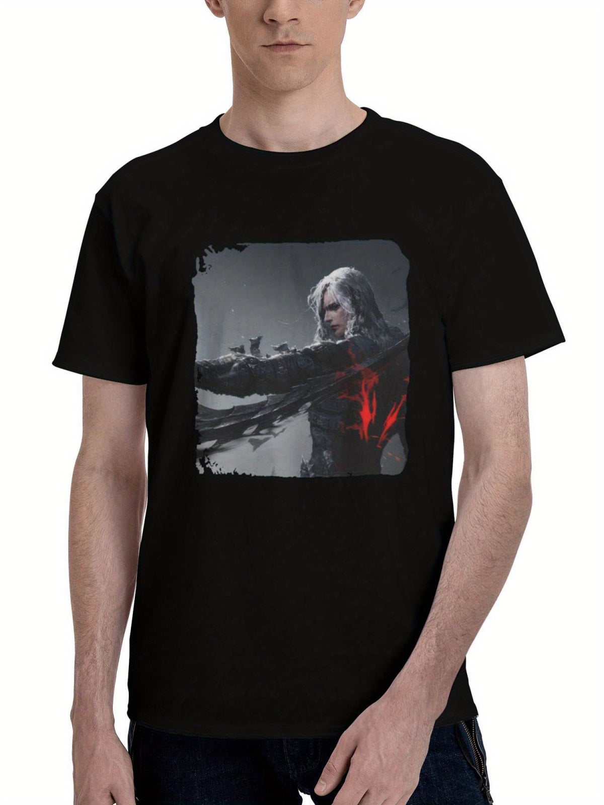 Aion-Classic Rise Of The Revenant 180G 100% Cotton Printed Round Neck Short-Sleeve T-Shirt, Christmas Gifts for Men Dad Husband Grandpa, S-XXXL, Black