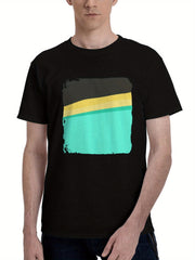Air-Balloon Minimal 180G 100% Cotton Printed Round Neck Short-Sleeve T-Shirt, Christmas Gifts for Men Dad Husband Grandpa, S-XXXL, Black