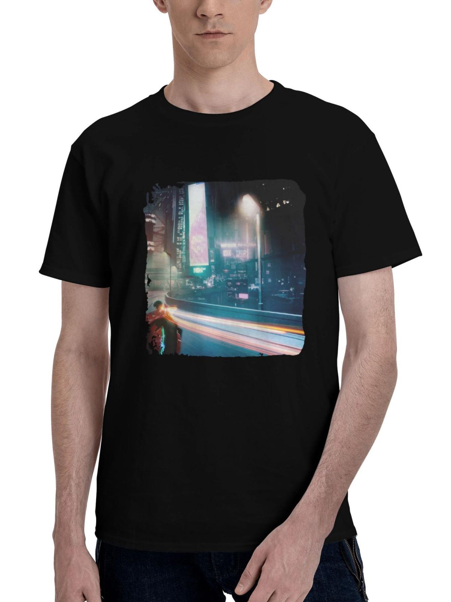 Akira-Anime 180G 100% Cotton Printed Round Neck Short-Sleeve T-Shirt, Christmas Gifts for Men Dad Husband Grandpa, S-XXXL, Black