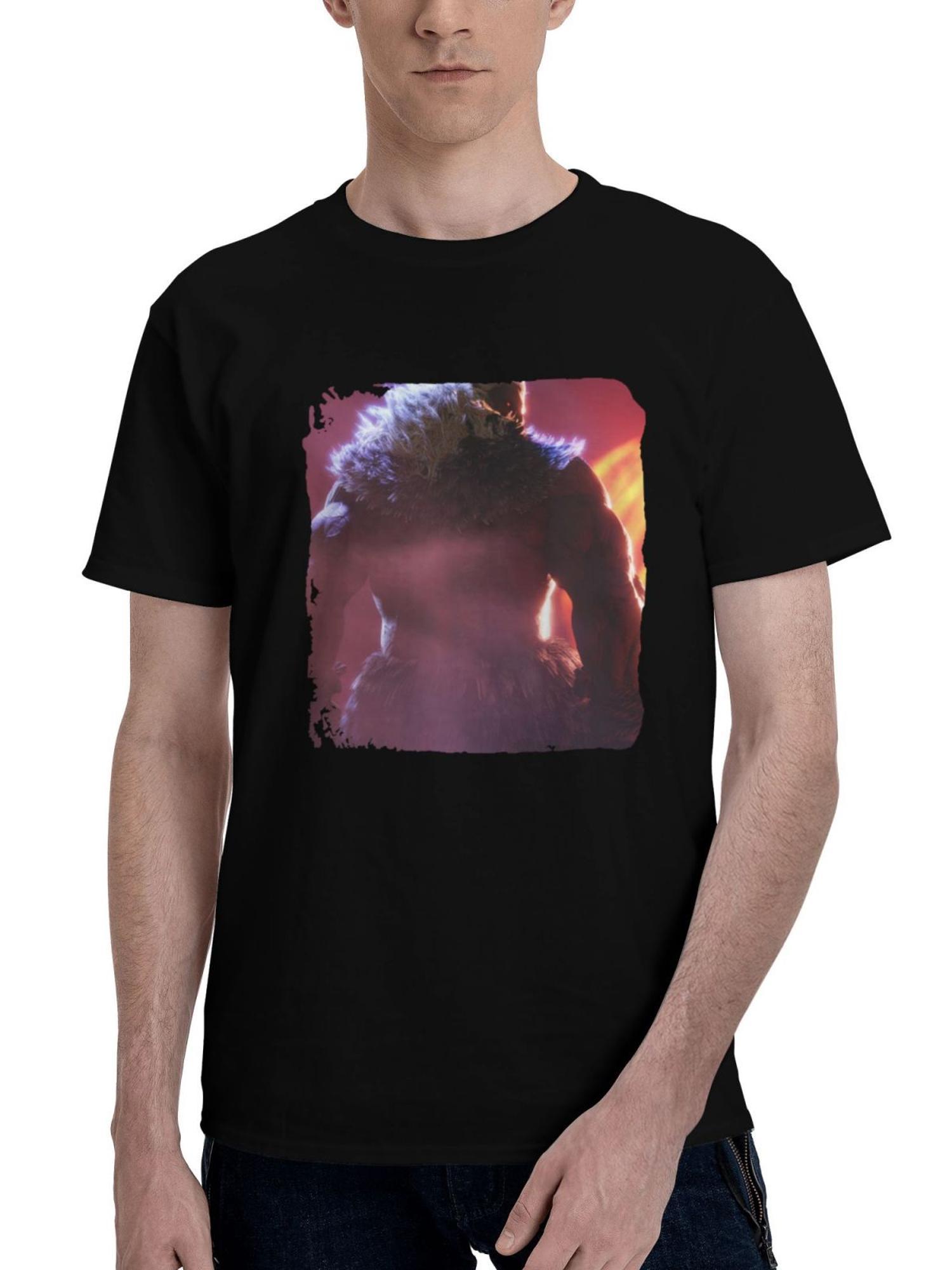 Akuma- 180G 100% Cotton Printed Round Neck Short-Sleeve T-Shirt, Christmas Gifts for Men Dad Husband Grandpa, S-XXXL, Black