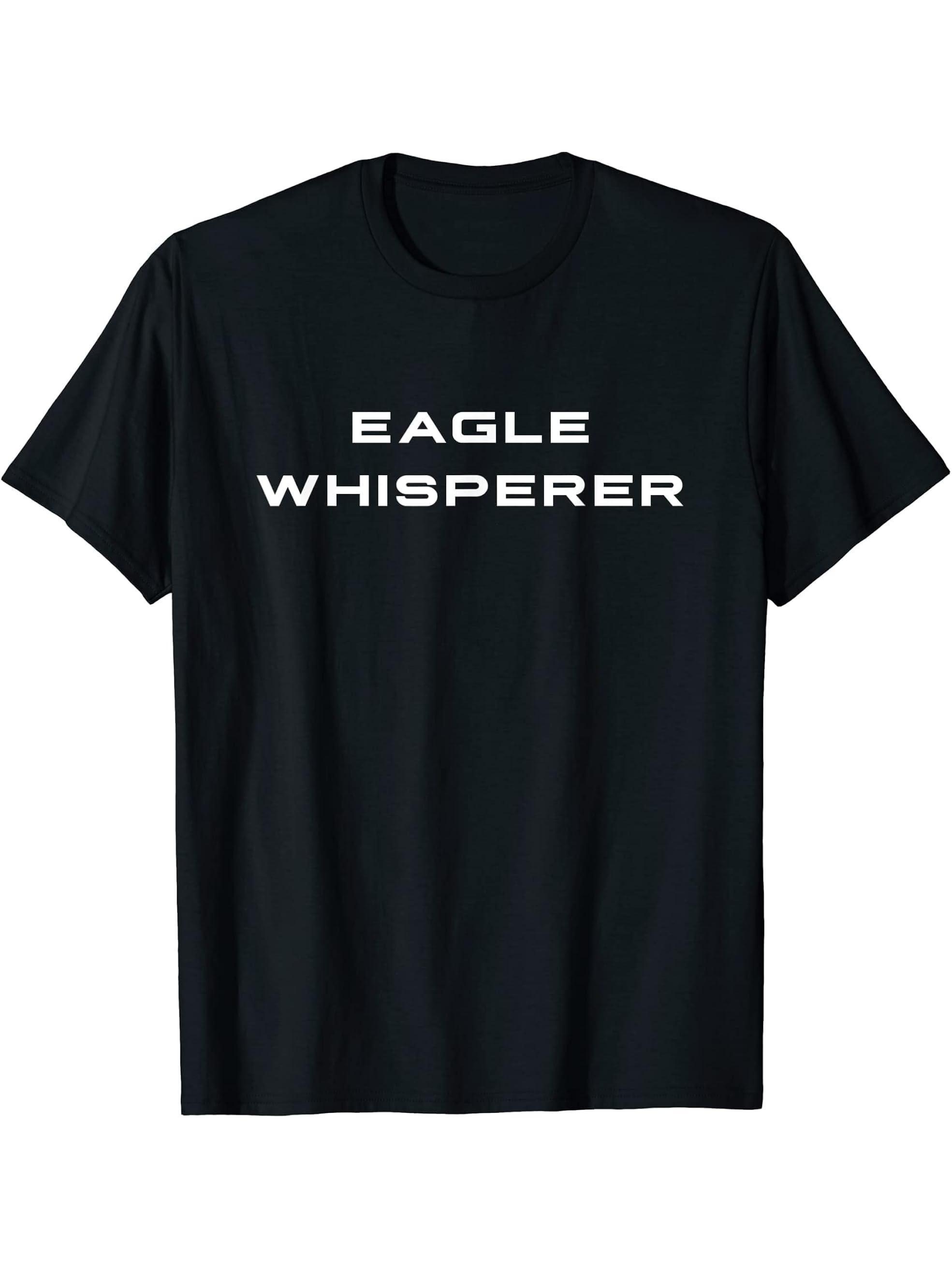Eagle Whisperer Patriotic Bald Bird Of Pray Lover T-Shirt 180G 100% Cotton Printed Round Neck Short-Sleeve T-Shirt, Gifts for Men Dad Husband Grandpa, S-XXXL, Black