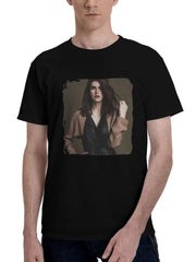 Alexandra-Daddario 2025 0u 180G 100% Cotton Printed Round Neck Short-Sleeve T-Shirt, Christmas Gifts for Men Dad Husband Grandpa, S-XXXL, Black