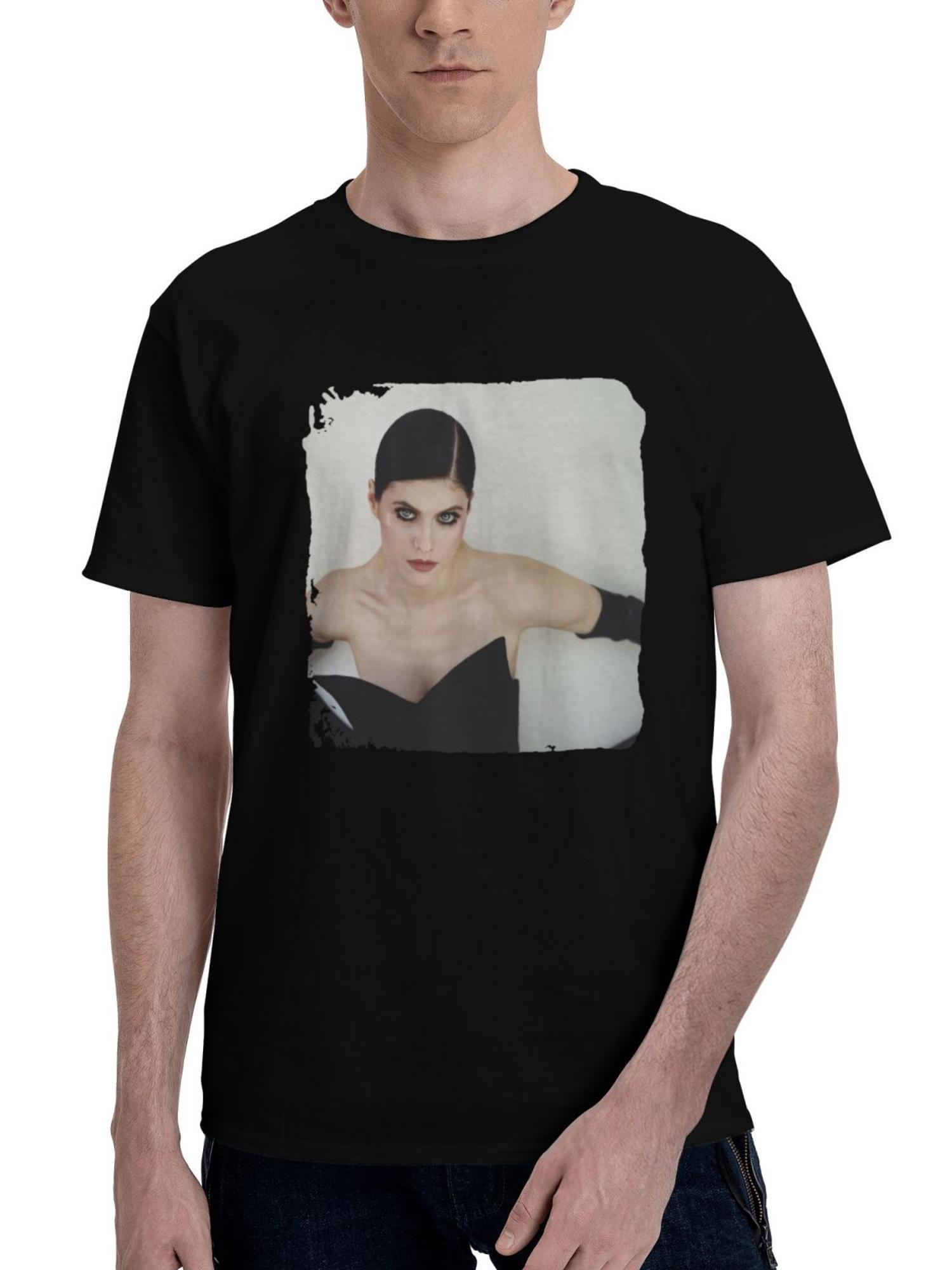 Alexandra-Daddario Numero Magazine 2023 Eo 180G 100% Cotton Printed Round Neck Short-Sleeve T-Shirt, Christmas Gifts for Men Dad Husband Grandpa, S-XXXL, Black