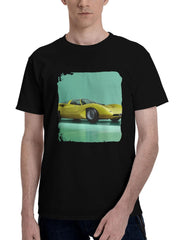 Alfa-Romeo 33 Coupe Speciale 180G 100% Cotton Printed Round Neck Short-Sleeve T-Shirt, Christmas Gifts for Men Dad Husband Grandpa, S-XXXL, Black