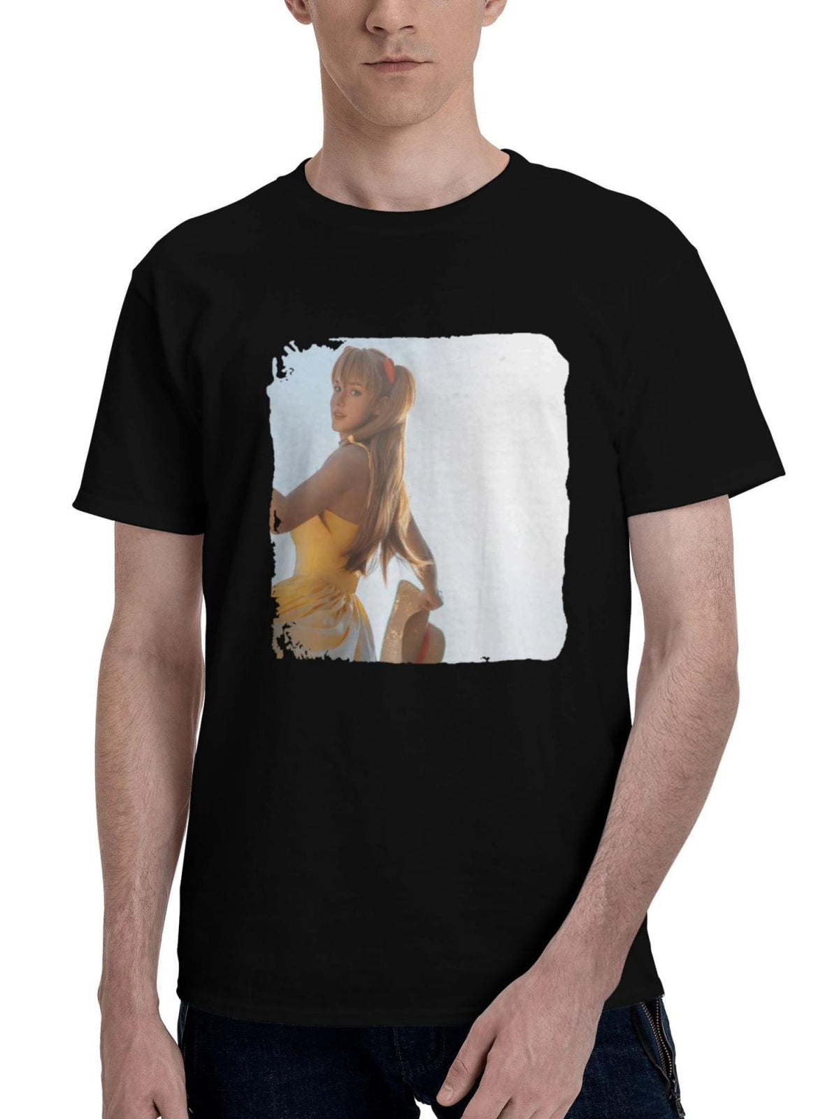 Asuka-Langley Soryu Cosplay 180G 100% Cotton Printed Round Neck Short-Sleeve T-Shirt, Christmas Gifts for Men Dad Husband Grandpa, S-XXXL, Black