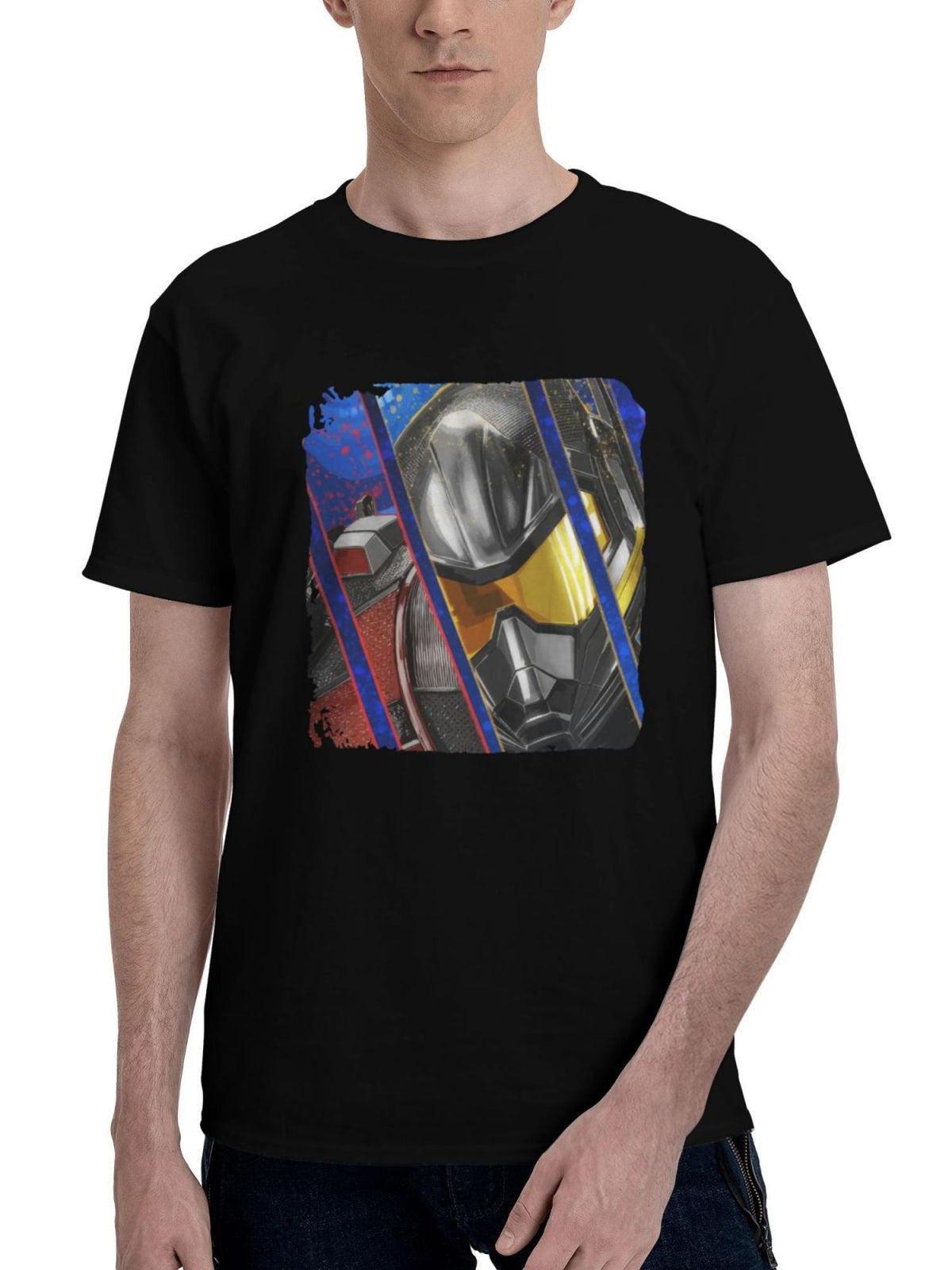 2023-Ant Man And The Wasp Quantumania 5n 180G 100% Cotton Printed Round Neck Short-Sleeve T-Shirt, Christmas Gifts for Men Dad Husband Grandpa, S-XXXL, Black