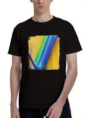 Asus-Vibobook 180G 100% Cotton Printed Round Neck Short-Sleeve T-Shirt, Christmas Gifts for Men Dad Husband Grandpa, S-XXXL, Black