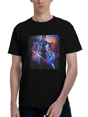 2023-Blue Beetle H6 180G 100% Cotton Printed Round Neck Short-Sleeve T-Shirt, Christmas Gifts for Men Dad Husband Grandpa, S-XXXL, Black