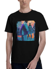 2023-Black Panther Wakanda Forever 180G 100% Cotton Printed Round Neck Short-Sleeve T-Shirt, Christmas Gifts for Men Dad Husband Grandpa, S-XXXL, Black