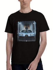 2023-Bugatti Chiron Profilee 180G 100% Cotton Printed Round Neck Short-Sleeve T-Shirt, Christmas Gifts for Men Dad Husband Grandpa, S-XXXL, Black