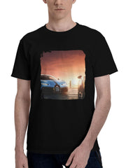 2023-Bugatti Chiron 180G 100% Cotton Printed Round Neck Short-Sleeve T-Shirt, Christmas Gifts for Men Dad Husband Grandpa, S-XXXL, Black