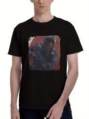 2023-Call Of Duty Modern Warfare 3 Ps5 180G 100% Cotton Printed Round Neck Short-Sleeve T-Shirt, Christmas Gifts for Men Dad Husband Grandpa, S-XXXL, Black