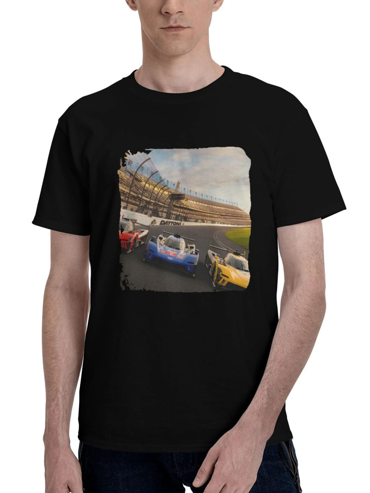 2023-Cadillac V Lmdh 180G 100% Cotton Printed Round Neck Short-Sleeve T-Shirt, Christmas Gifts for Men Dad Husband Grandpa, S-XXXL, Black
