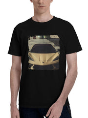 2023-Corvette C8 Sand Vossen Gabes 180G 100% Cotton Printed Round Neck Short-Sleeve T-Shirt, Christmas Gifts for Men Dad Husband Grandpa, S-XXXL, Black