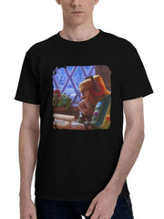 2023-Clash Of Clans Barbarian 180G 100% Cotton Printed Round Neck Short-Sleeve T-Shirt, Christmas Gifts for Men Dad Husband Grandpa, S-XXXL, Black