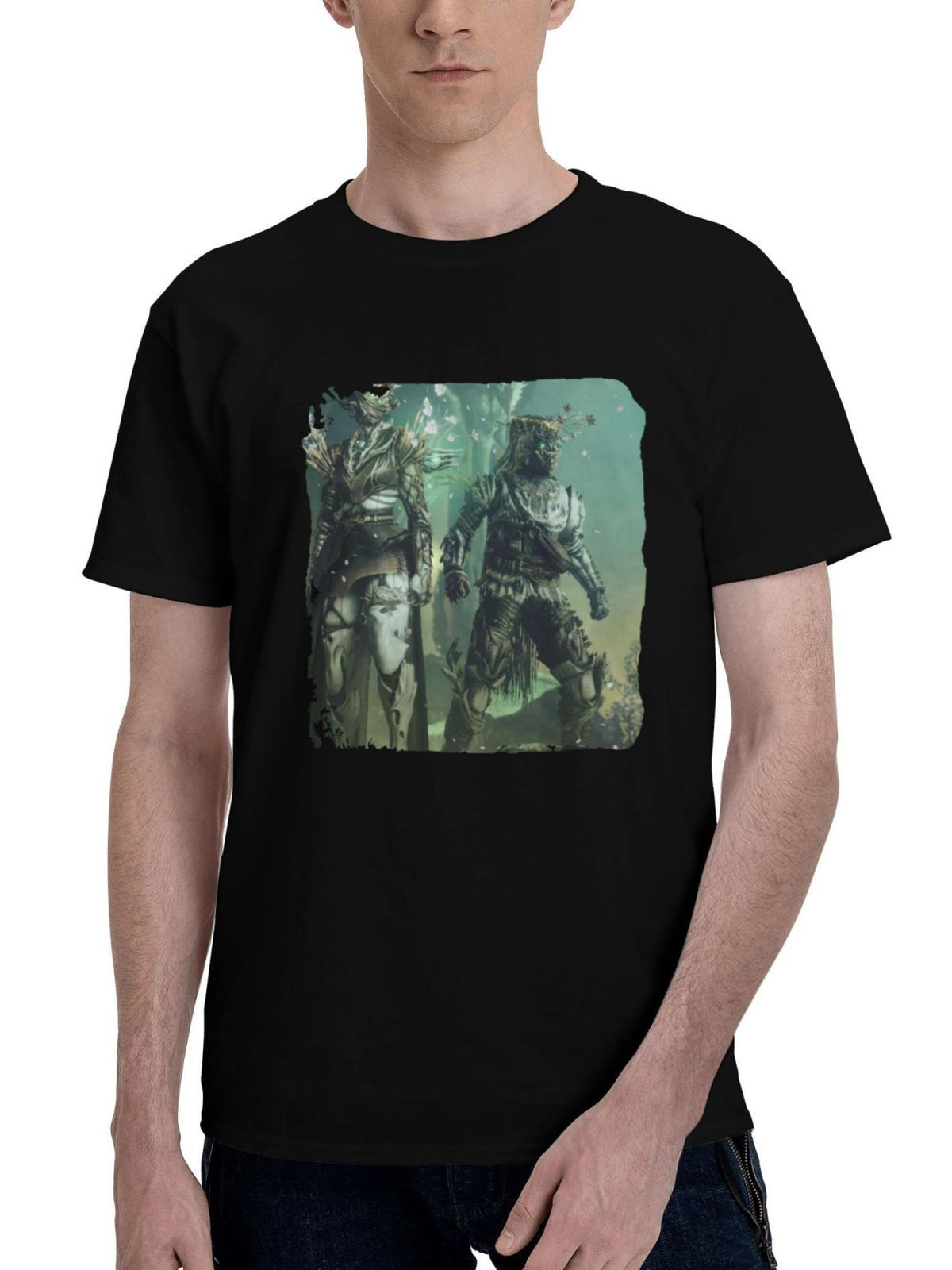 2023-Destiny 2 Light Fall 180G 100% Cotton Printed Round Neck Short-Sleeve T-Shirt, Christmas Gifts for Men Dad Husband Grandpa, S-XXXL, Black