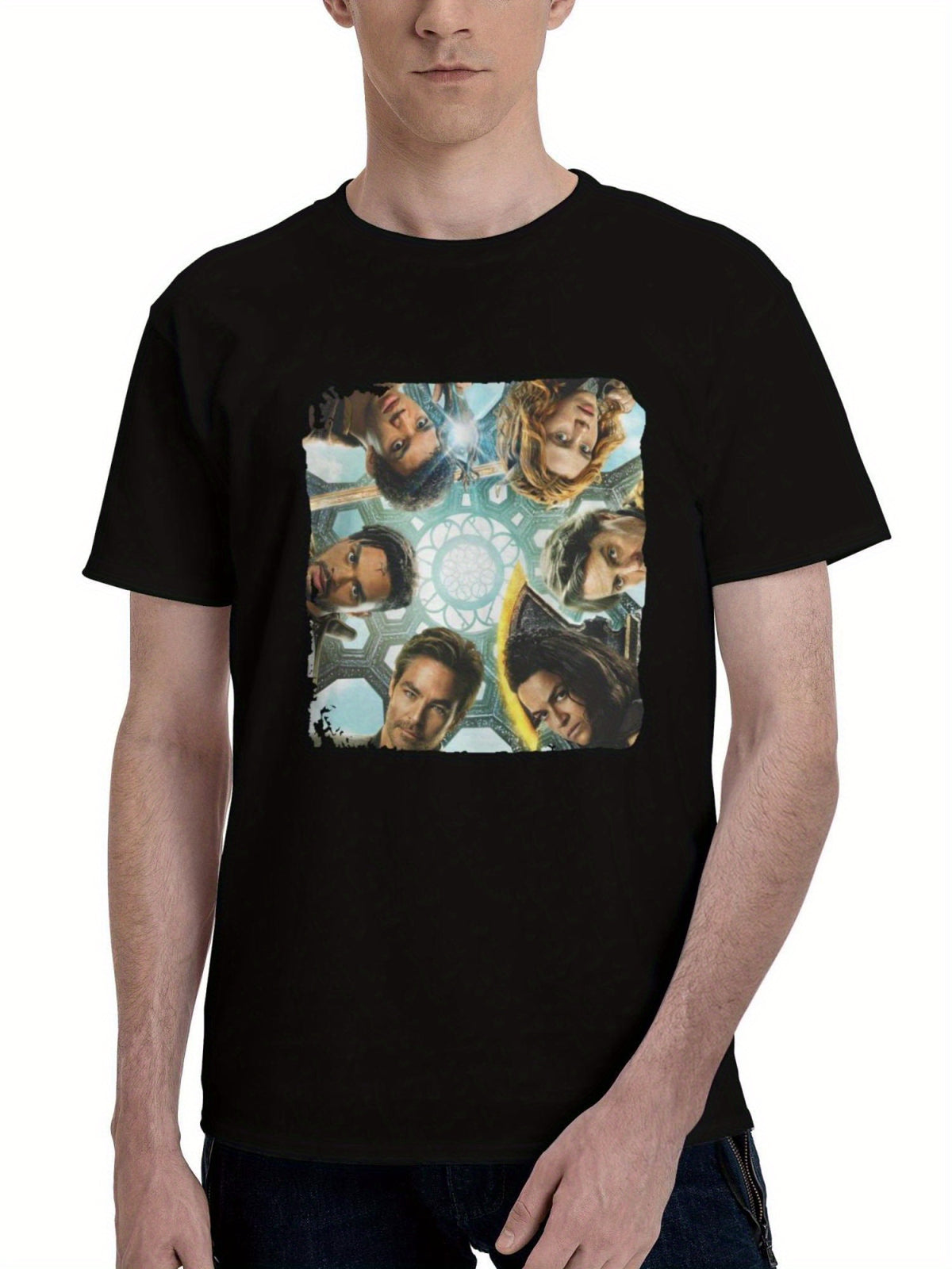 2023-Dungeons And Dragons Honor Among Thieves 180G 100% Cotton Printed Round Neck Short-Sleeve T-Shirt, Christmas Gifts for Men Dad Husband Grandpa, S-XXXL, Black