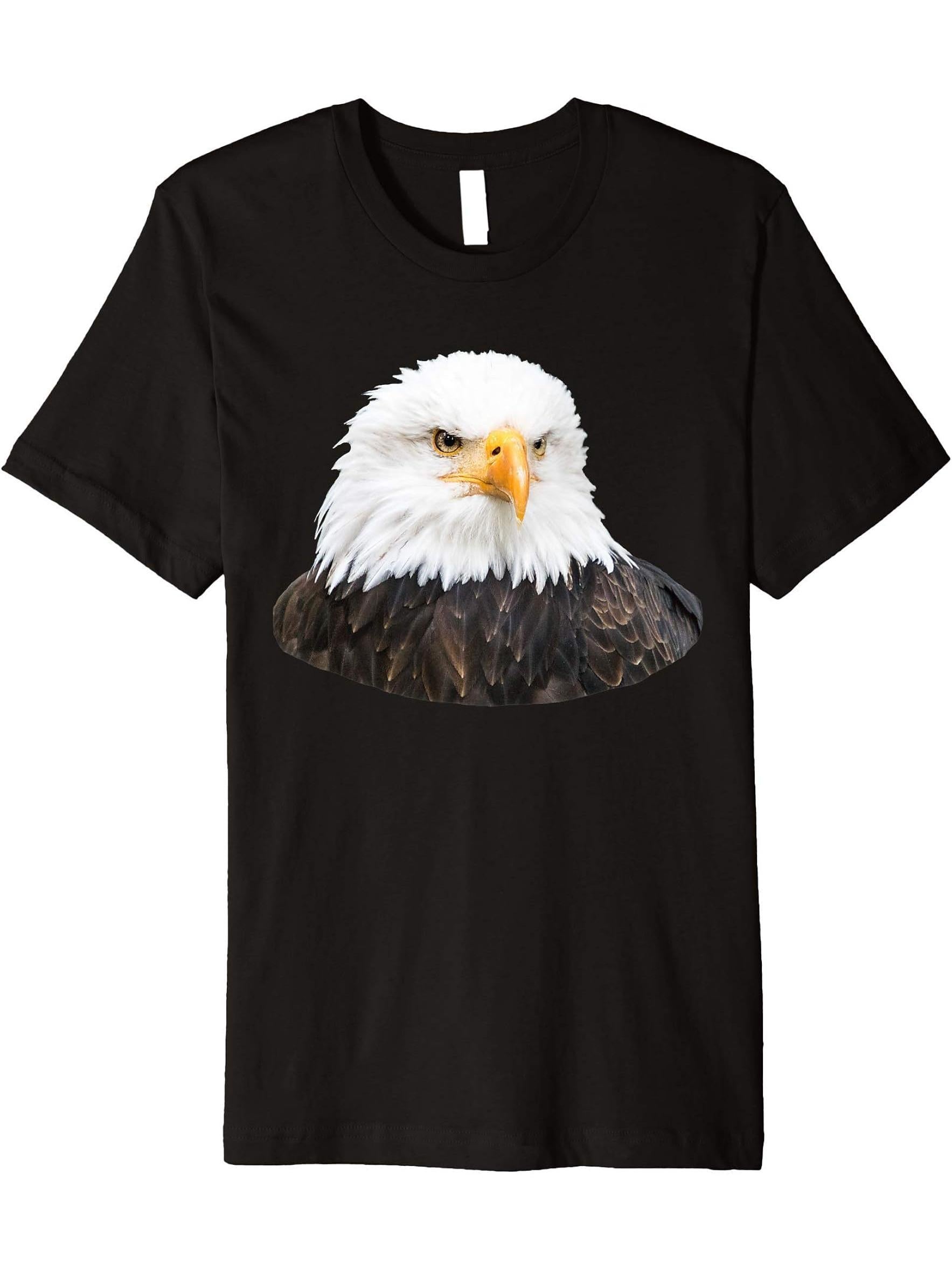 Bald Eagle Premium T-Shirt 180G 100% Cotton Printed Round Neck Short-Sleeve T-Shirt, Gifts for Men Dad Husband Grandpa, S-XXXL, Black