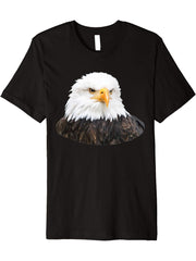 Bald Eagle Premium T-Shirt 180G 100% Cotton Printed Round Neck Short-Sleeve T-Shirt, Gifts for Men Dad Husband Grandpa, S-XXXL, Black