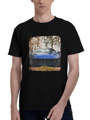 2023-Ferrari 812 Gts 180G 100% Cotton Printed Round Neck Short-Sleeve T-Shirt, Christmas Gifts for Men Dad Husband Grandpa, S-XXXL, Black