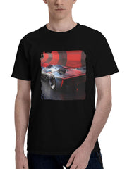 2023-Ferrari Vision Gran Turismo 180G 100% Cotton Printed Round Neck Short-Sleeve T-Shirt, Christmas Gifts for Men Dad Husband Grandpa, S-XXXL, Black