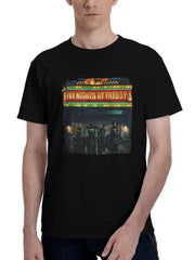 2023-Five Nights At Freddys H7 180G 100% Cotton Printed Round Neck Short-Sleeve T-Shirt, Christmas Gifts for Men Dad Husband Grandpa, S-XXXL, Black