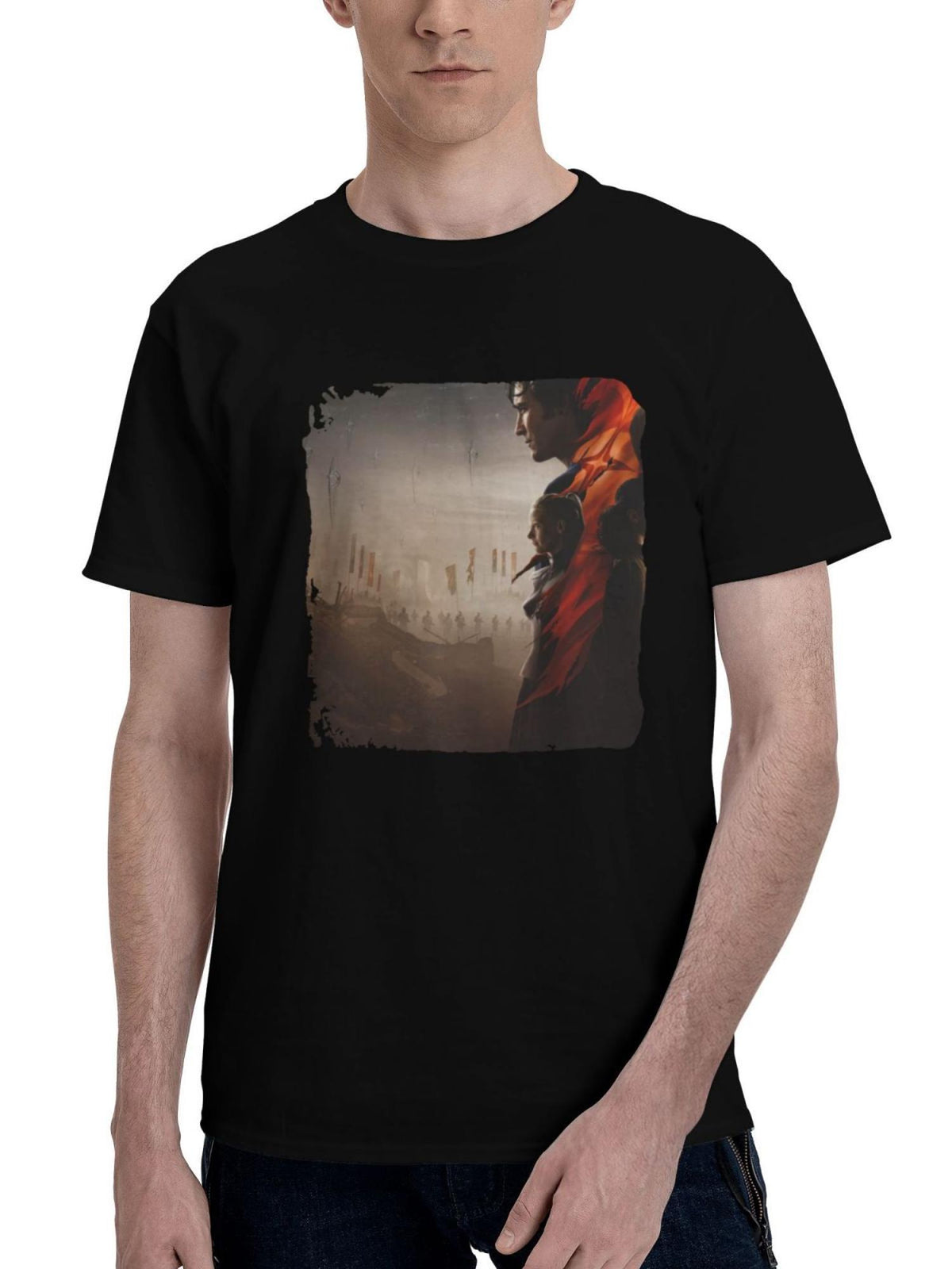2023-Foundation Season 2 Y6 180G 100% Cotton Printed Round Neck Short-Sleeve T-Shirt, Christmas Gifts for Men Dad Husband Grandpa, S-XXXL, Black
