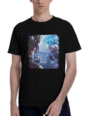 2023-Garena Free Fire A9 180G 100% Cotton Printed Round Neck Short-Sleeve T-Shirt, Christmas Gifts for Men Dad Husband Grandpa, S-XXXL, Black